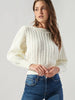 ASHTYN CABLE KNIT BALLOON SLEEVE SWEATER