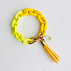 CHAIN LINK BANGLE KEYCHAIN | BOHO ACRYLIC YELLOW