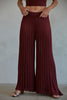 KNIT ACRYLIC SWEATER RIBBED FLARE PANTS