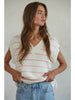 PARKER VEST TOP - IVORY/PINK