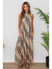 PYTHON MOCK NECK MAXI DRESS