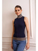 SLEEVELESS LUREX TURTLENECK SWEATER