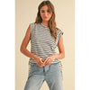 STRIPED DRAWSTRING ON SIDE TOP