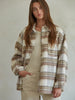 WOVEN POLYESTER FLANNEL BUTTON DOWN JACKET